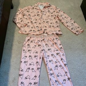 Justice for Girls Pug Yoga PJs